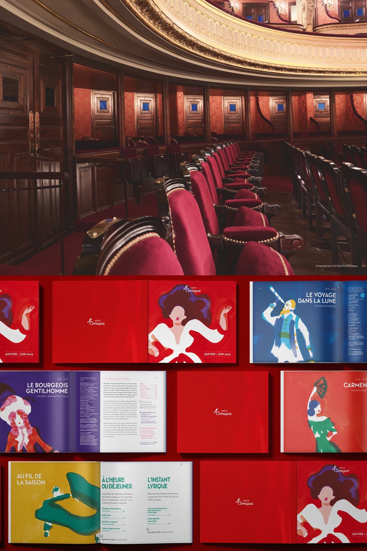 vue intérieure opéra et planches du dépliant